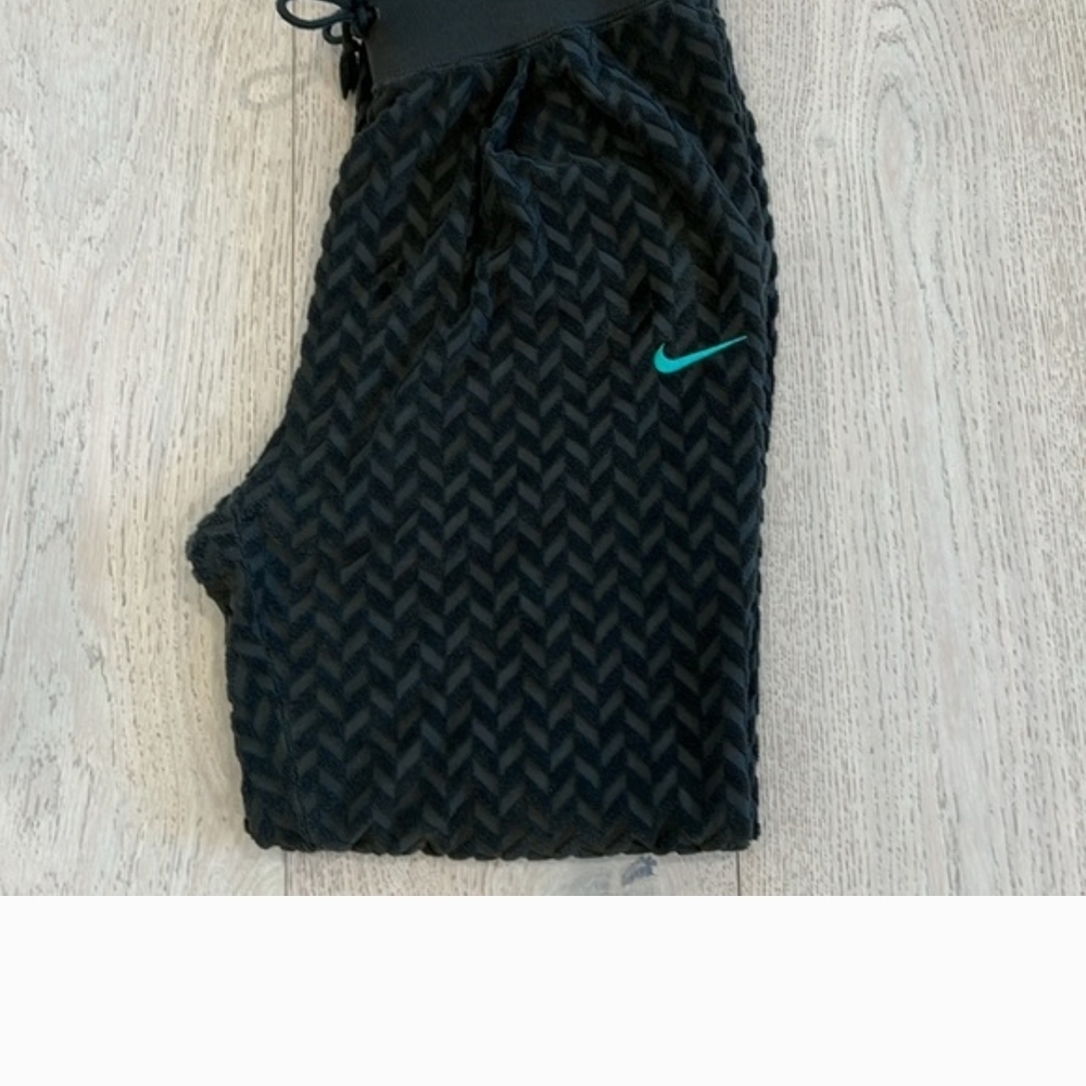 Black Nike Joggers with Teal Logo